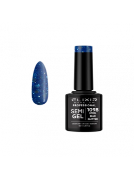 Vernis semi-permanent 1098 Steel Blue Glitter 8ml ELIXIR