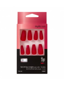 Set Faux Ongles Fire Red Idyllic Nails PEGGY SAGE