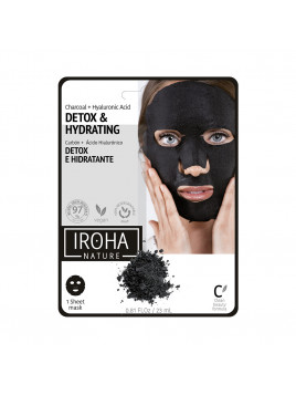 Masque Visage Tissu Détox Charbon IROHA NATURE